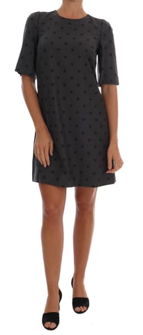 Dolce & Gabbana Grå Prickig Sheath Ullklänning