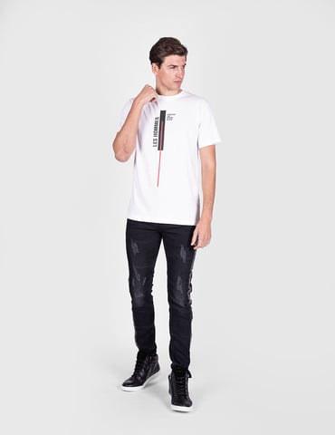 Les Hommes T-shirt Vertical Line Men's White
