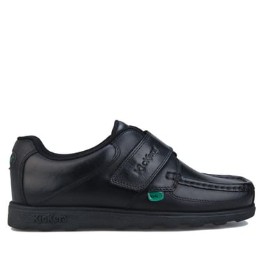 Kickers Junior Fragma Strap Leather jongensschoen in zwart