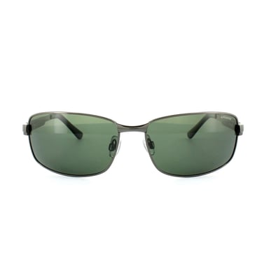 Polaroid rechthoek heren donkere gunmetal groene gepolariseerde zonnebril