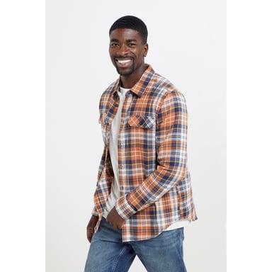 Mountain Warehouse Mens Trace Flannel Long-Sleeved Shirt (Orange)