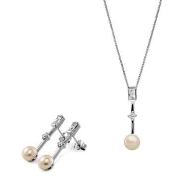 Orphelia 'Maxime' Women's 925 Sterling Silver Set: Chain-Pendant + Earrings - Silver SET-7514