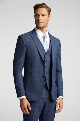 Andes Plain Slim Jacket in Blue