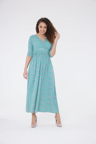 Sonia Ditsy Floral Dress - Green/Pink