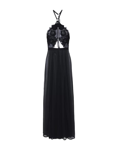Bluebella Black Lace And Tulle Full Length Nightdress