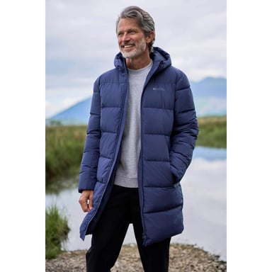 Mountain Warehouse Mens Vortex Longline Padded Jacket (Navy)