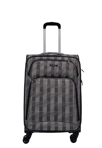 Lightweight Suitcases 8 Wheel Luggage Stripes Travel Soft Bags