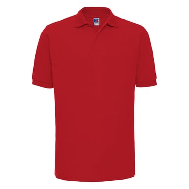 Russell Mens Ripple Collar & Cuff Short Sleeve Polo Shirt (Classic Red)