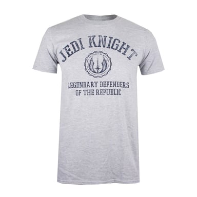 Star Wars Mens Legendary Defenders Of The Republic Jedi Knight Marl T-Shirt (Grey)