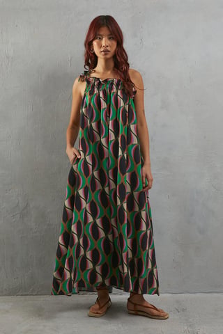 Viscose One Shoulder Midi Sundress