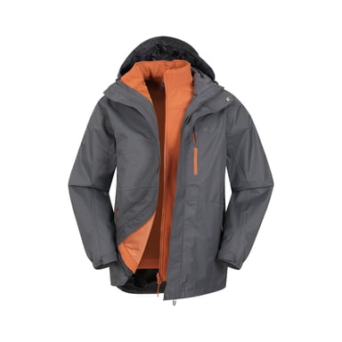 Mountain Warehouse Mens Bracken Extreme 3 in 1 Waterproof Jacket (Grey)