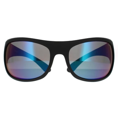 Polaroid Wrap Unisex Matte Black Green Mirror Polarized