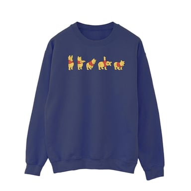 Disney Mens Winnie The Pooh Stretching Sweatshirt (Navy Blue)