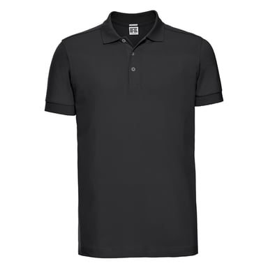 Russell Mens Stretch Fitted Polo Shirt (Black)