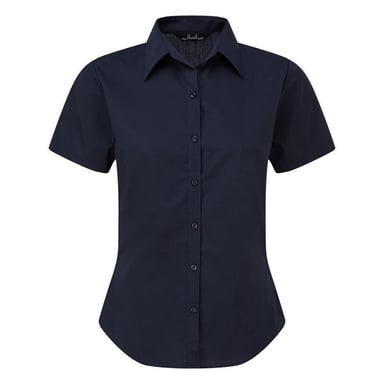 Premier Short Sleeve Poplin Blouse / Plain Work Shirt (Navy)