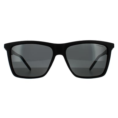 Polaroid Rectangle Mens Black Grey Polarised Sunglasses