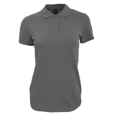 SOLS Womens/Ladies Perfect Pique Short Sleeve Polo Shirt (Dark Grey)
