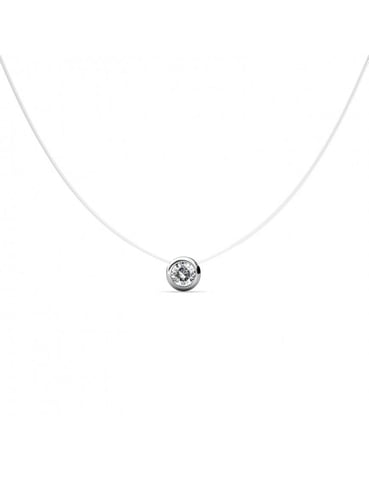 Moon Necklace - Silver and Crystal