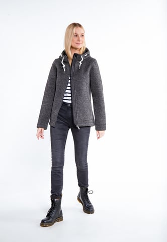 ICEBOUND Knitted fleece jacket women Grey melange