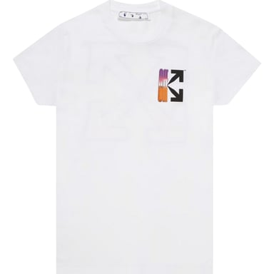 Off-White Gradient Arrows Logo Slim Fit Vit T-shirt