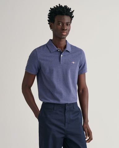 GANT Mens Slim Fit Short Sleeve Shield Logo Pique Polo