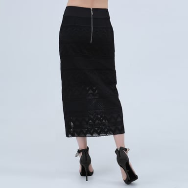 Geometrical Lace Midi Skirt