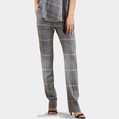 Cigarette tartan trousers