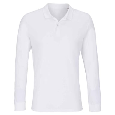 SOLS Unisex Adult Planet Long-Sleeved Polo Shirt (White)