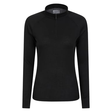 Mountain Warehouse Womens/Ladies Talus Zip Neck Long-Sleeved Thermal Top (Black)