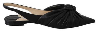 Jimmy Choo Women's Annabell Black Leather Flat Shoes