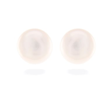 Luxenter essential earrings made of 925 sterling silver and white pearl with rhodium plated finish