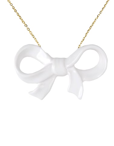 Cor Sine Labe Doli White Ceramic Bow Necklace