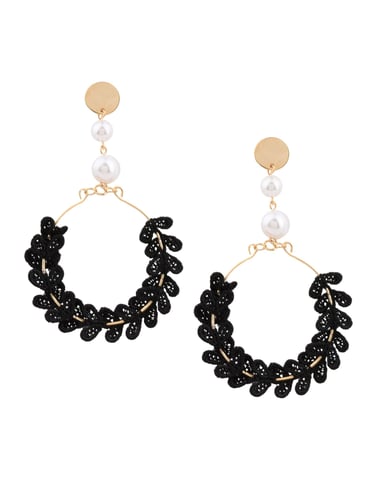 Maiocci Black Lace Hoop Earrings