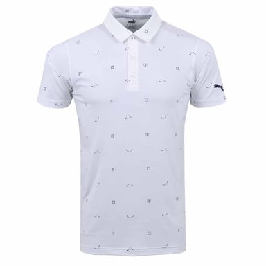 Puma Cloudpsun H8 Korte Mouw Collared BrightWhite Heren Golf Poloshirt 533855 01