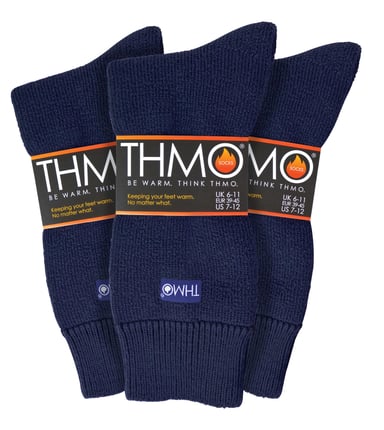 THMO - 3 Pack Multipack Herr tjocka varma vinterstrumpor med komforttopp