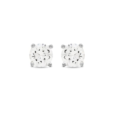 Luxenter basic earrings in 925 sterling silver and shiny zirconia with rhodium plated finish