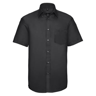Russell Collection Mens Classic Ultimate Non-Iron Short-Sleeved Shirt (Black)