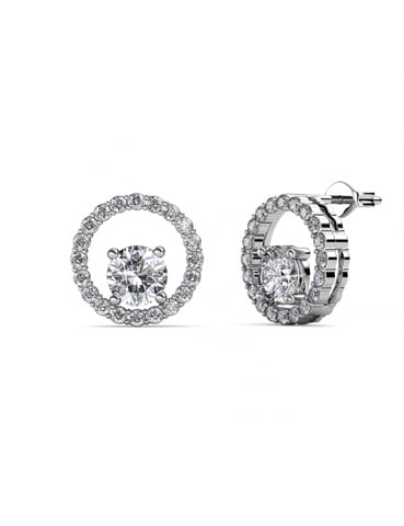 Desiree earrings - Silver and crystal