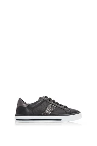 'Alberry' Black Snake Leather Trainers