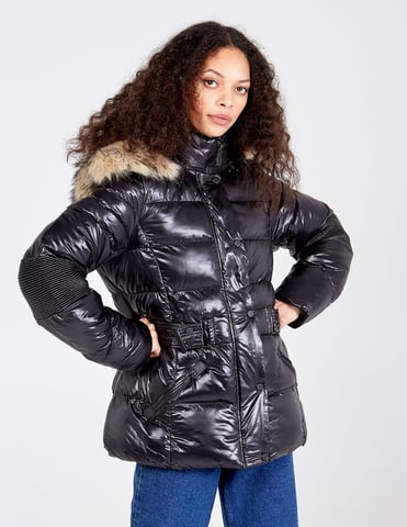 NAHLA - Faux Fur Hood Puffer Coat