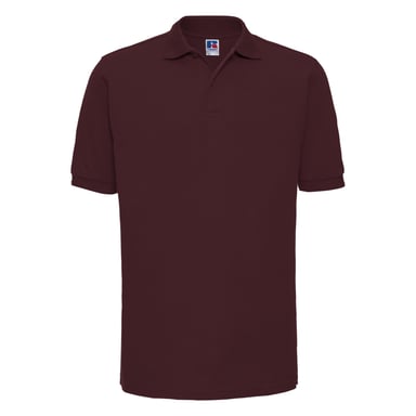 Russell Mens Ripple Collar & Cuff Short Sleeve Polo Shirt (Burgundy)