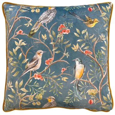Wylder Tropics Orient Chinoiserie Vogels Piping Velvet Polyester Gevuld Kussen
