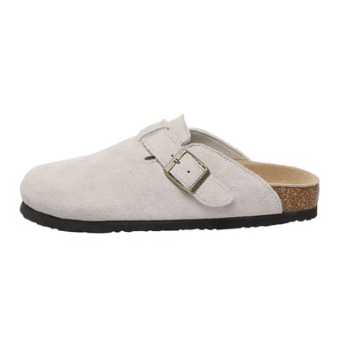 EVER AU Dam Pintail Läder Comfort Clog Sandaler - Taupe Mocka