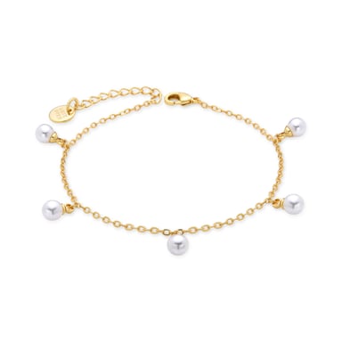 Luxenter Tawser Witte Parel Armband, gemaakt in 18 karaat geel goud