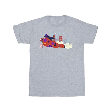 Disney Boys Big Hero 6 Baymax Hiro Bridge T-Shirt (Sports Grey)