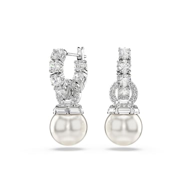 Swarovski 'Matrix Pearl' Women's Base Metal Drop Earrings - Silver 5691716