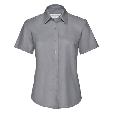 Russell Collection Ladies/Womens Short Sleeve Easy Care Oxford Shirt (Silver Grey)