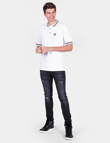Les Hommes Polo Shirt LHU Gang Men's White