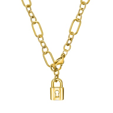 s.Oliver chain with pendant for ladies, stainless steel | lock
