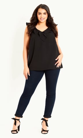 EVANS Women's Frill Vest - black
